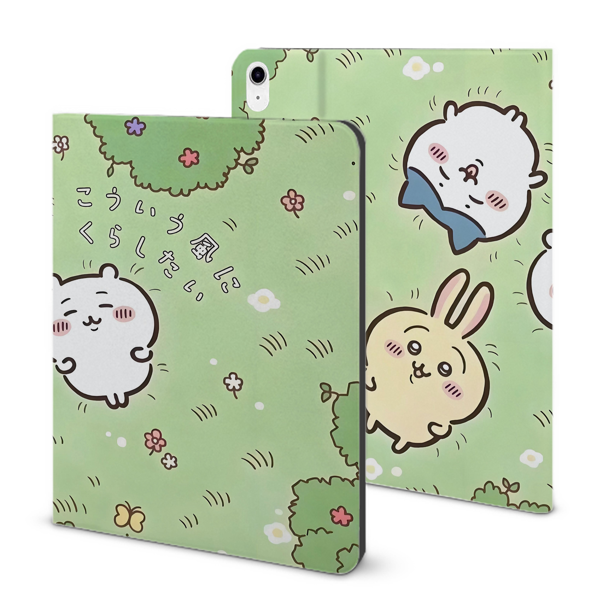（画像用） ちいかわ Chii-kawa IPad ケース ブック型 PUレザー TPU 耐衝撃 軽量 薄型 ペン収納なし 全面保護 IPad 各モデル対応